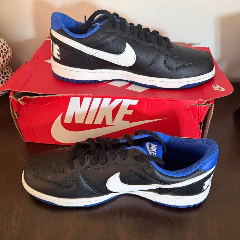 Nike Big Low Black Royal Blue White Mens Size 11 Sneakers Shoes NIB